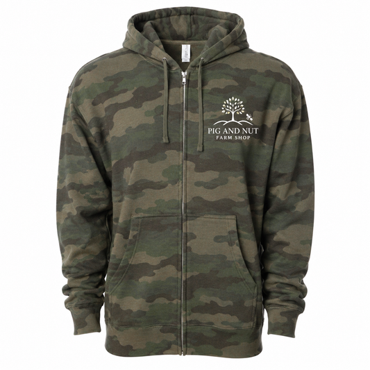 Forest Camo Midweight Zip-Up Hoodie